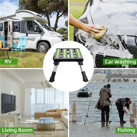 Wheels Safety RV Steps, Step Stool Folding Platform Step with Durable Feet - Picture 6 of 7